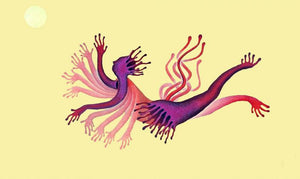 contemporary mixed media painting titled 'Suryamukhi', 36x60 inches, by artist Nitesh Panchal on Canvas