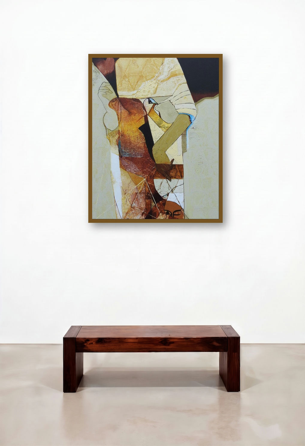 Swayvedan 151 (Hidden Depths) by artist Lakshman Chavan displayed in a Eclectic Reception Area