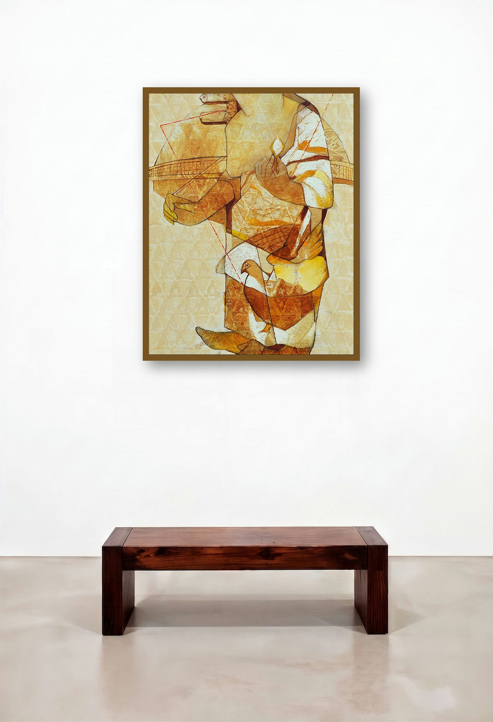 Swayvedan 160 (Enigma) by artist Lakshman Chavan displayed in a Contemporary Luxury Family Room