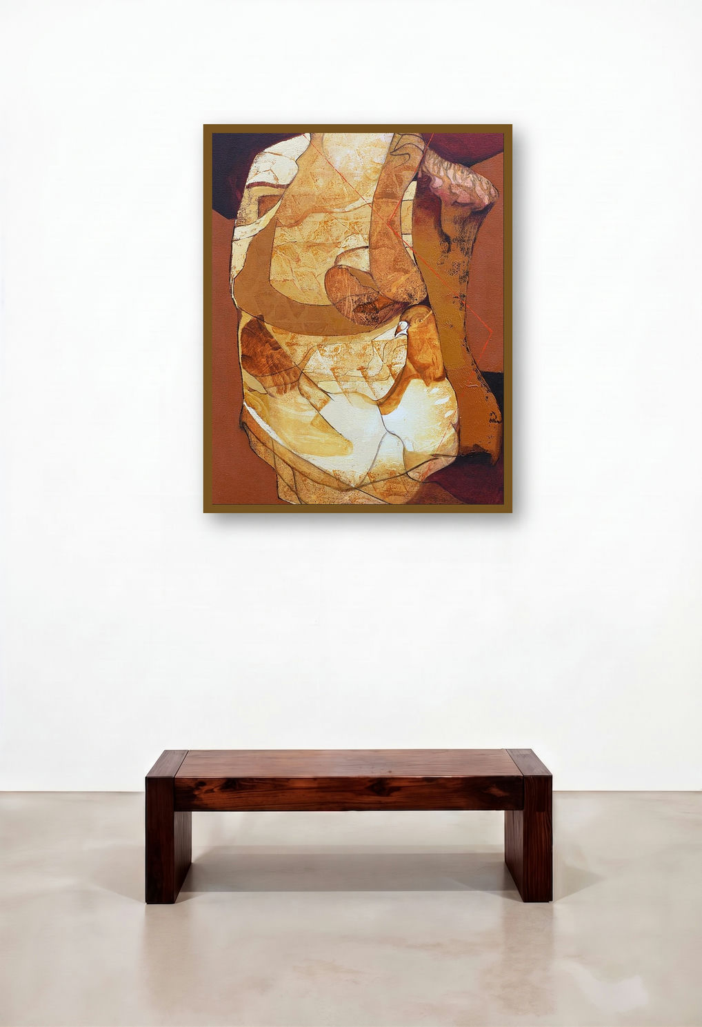 Swayvedan 162 (Enigma) by artist Lakshman Chavan displayed in a Elegant Library