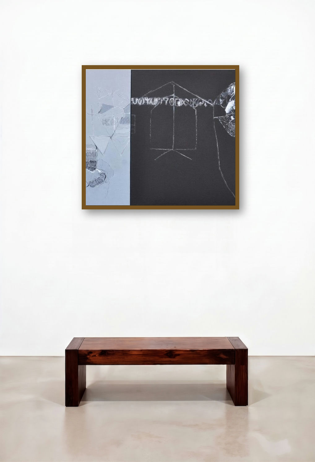 Swayvedan 38 (Dualities) by artist Lakshman Chavan displayed in a Scandinavian Living Room