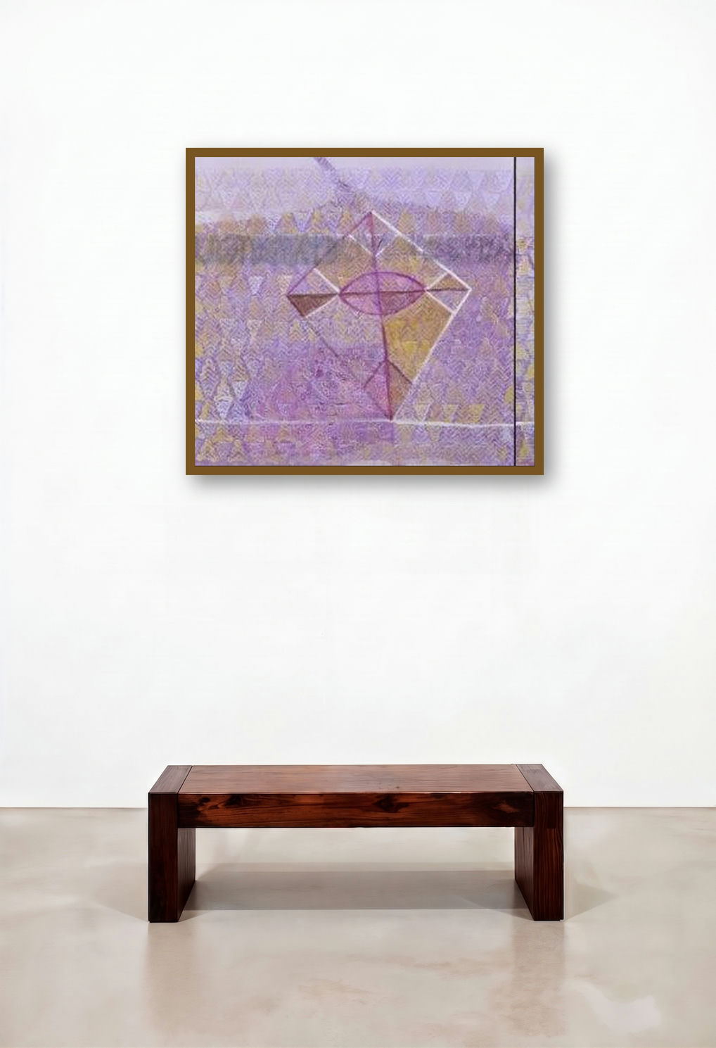 Swayvedan 51 (The Cosmic Dance) by artist Lakshman Chavan displayed in a Transitional Hotel Lobby