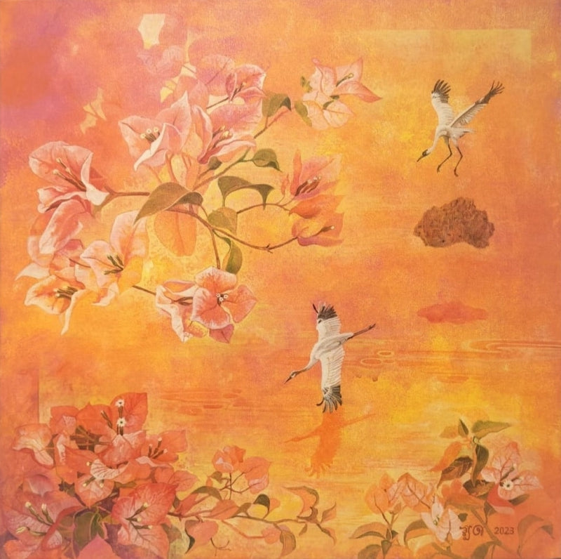 Sweta' animals acrylic painting by artist Sweta Chandra, 24x24 inch, on canvas