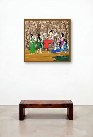 Swinging Ganesha by artist Chetan Katigar displayed in a Designer Living Room