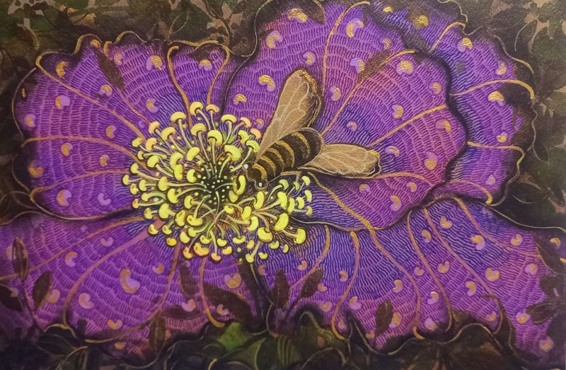 'Symbiosis' nature mixed-media painting by artist Yogesh Powale, 9x12 inch, on paper