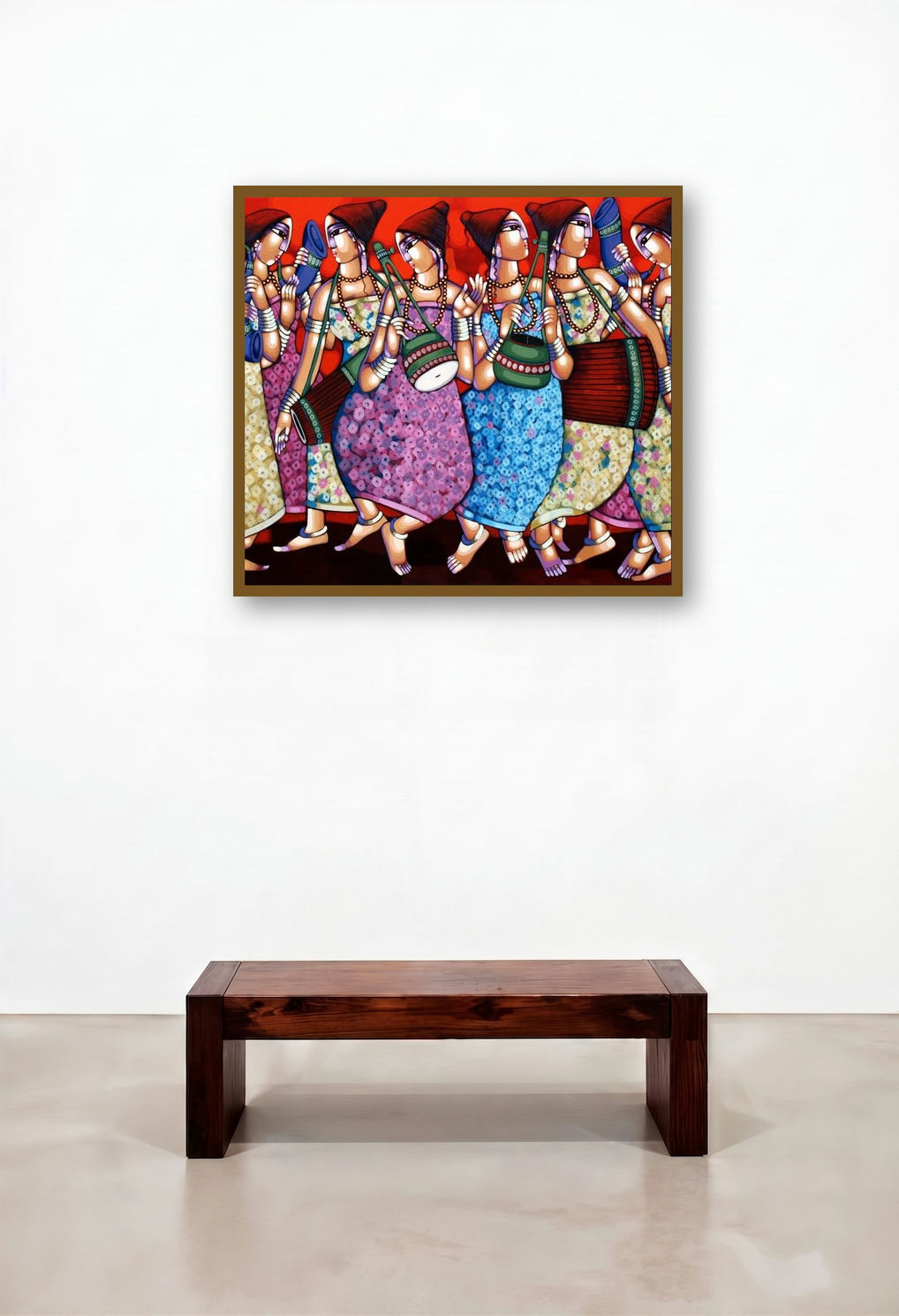 Symphony Of Happines 3 (Rhythmic Harmony) by artist Sekhar Roy displayed in a Rustic Family Room