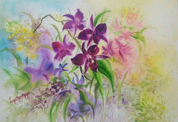 Symphony Of Orchids Painting by Lasya Upadhyaya | ArtZolo.com