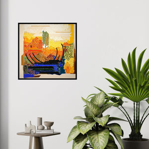 In-situ view of Veena Chitrakar's 'Symphony In Yellow 2' painting in a room