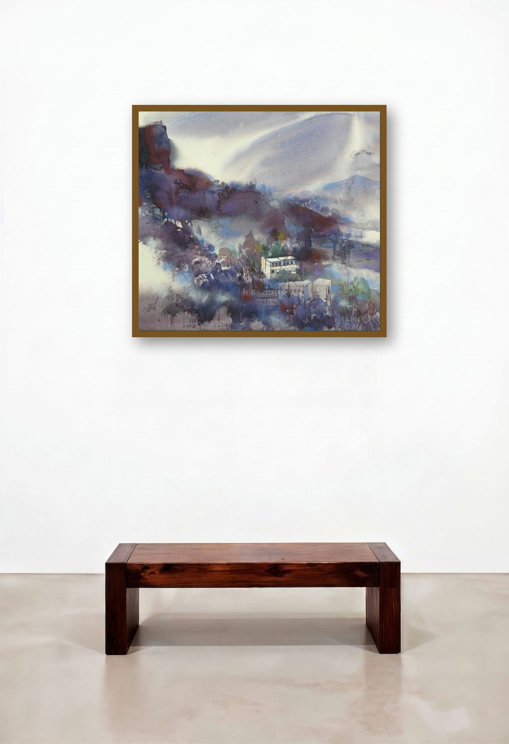 Table Land Mindscape 71 by artist Sunil Kale displayed in a Art Deco Dining Room