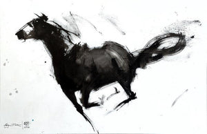 Tailspin (Ink Runner) by Aditya Shirke, Original Acrylic Animal Painting on Canvas, X-Large Horizontal Wall Art