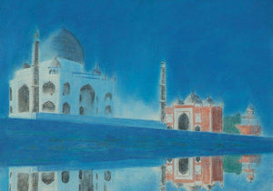 Taj (Agras Luminous Icon) by SIMON MASON, Print Dry Pastel Landscape Painting on Canvas, X-Small Horizontal Wall Art