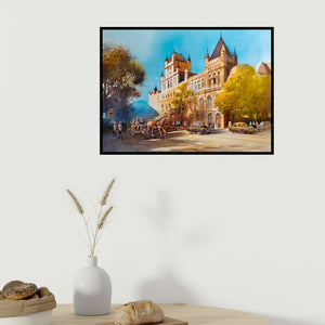 In-situ view of Nanasaheb Yeole's 'Tanga (A Glimpse of History)' painting in a room