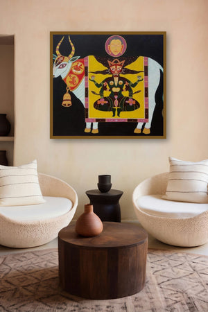 Tantric Deity by artist Bhaskar Lahiri displayed in a Indian Art gallery