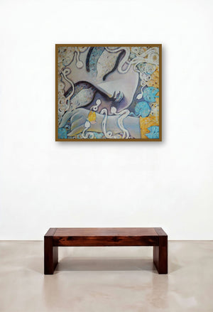 Tathagatha (Ethereal Contemplation) by artist Subrata Ghosh displayed in a Modern Executive Office