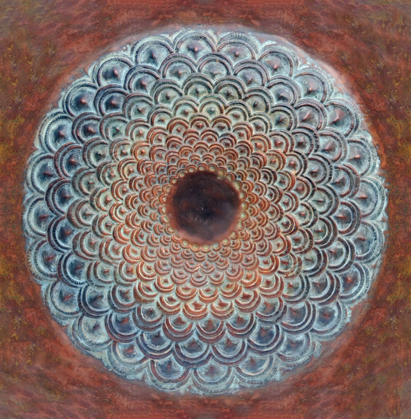 'Tattvamasi 1' contemporary Copper Sheet, Patina mixed_media by artist Abhijit Salunkhe, 24x24 inch, on copper sheet, patina