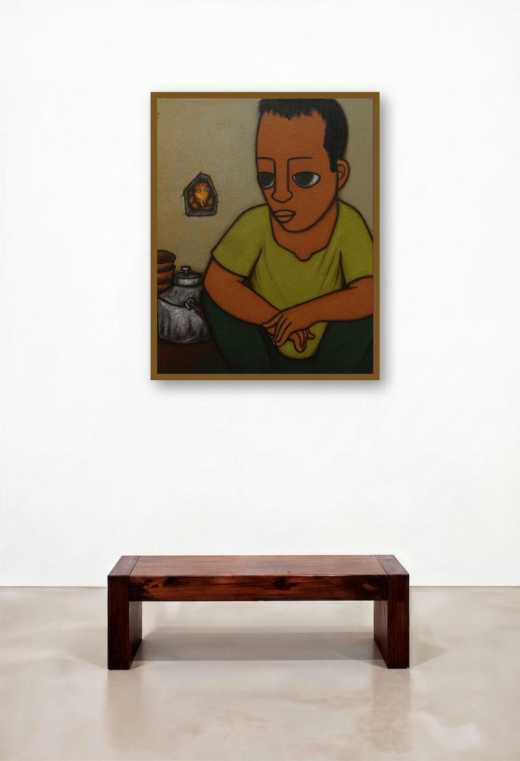 Tea Boy by artist Hitendra Singh Bhati displayed in a Modern Home Office