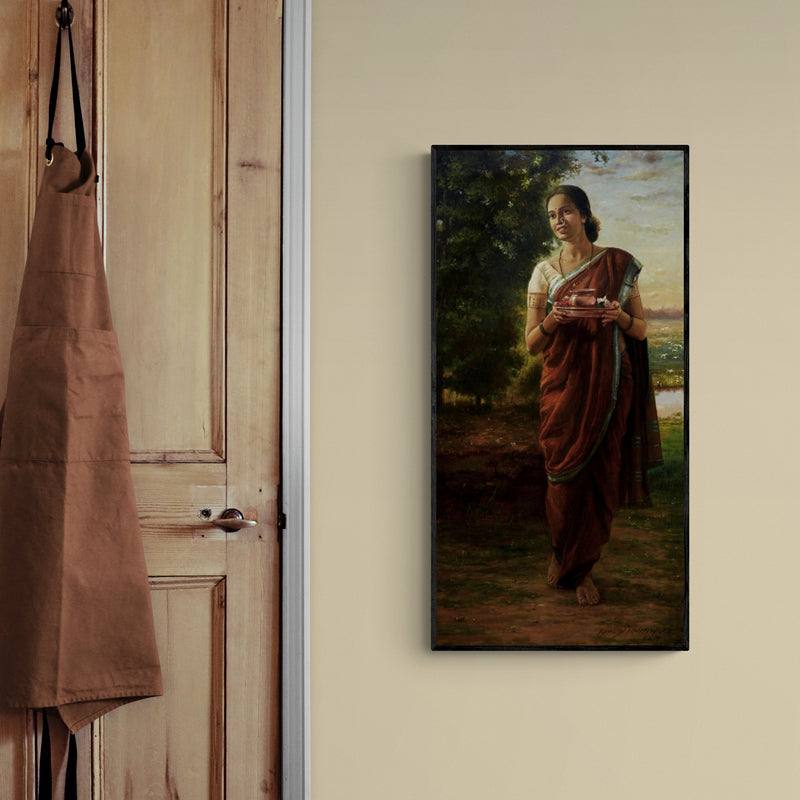 In-situ view of Ramesh Nanware's 'To The Temple 3' painting in a room