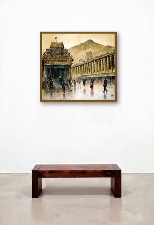 Temple Rainey (Sanctuary in the Showers) by artist Srv Artist displayed in a Luxury Lounge