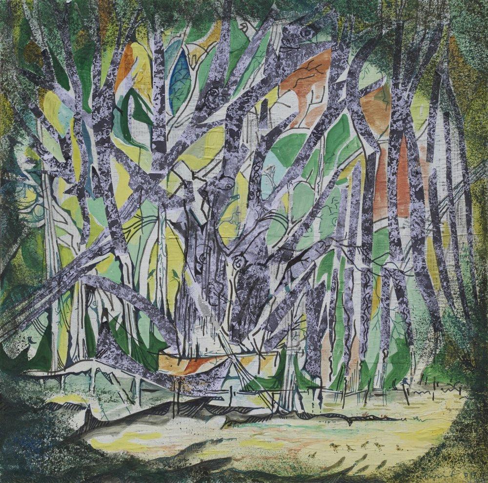 Nature watercolor artcontent titled 'Textural Deity 2', 22x28 inches, by artist Tarit Bhattacharjee on paper