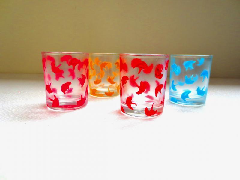 Lifestyle craft titled 'Textured Glasses', 3x2x3 inches, by artist Rithika Kumar on Glass