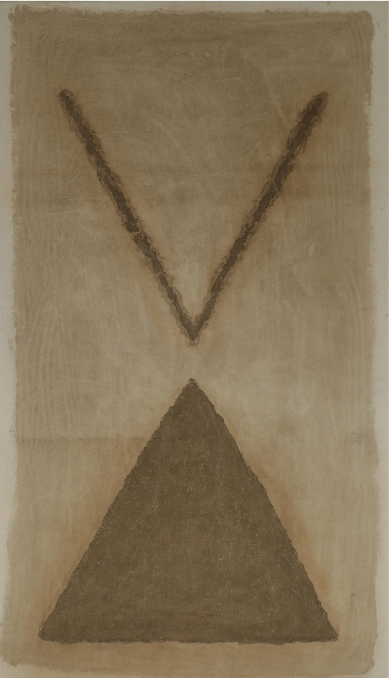 'Thassa 5' abstract mixed-media painting by artist Minal Parkhi, 55x32 inch, on raw canvas