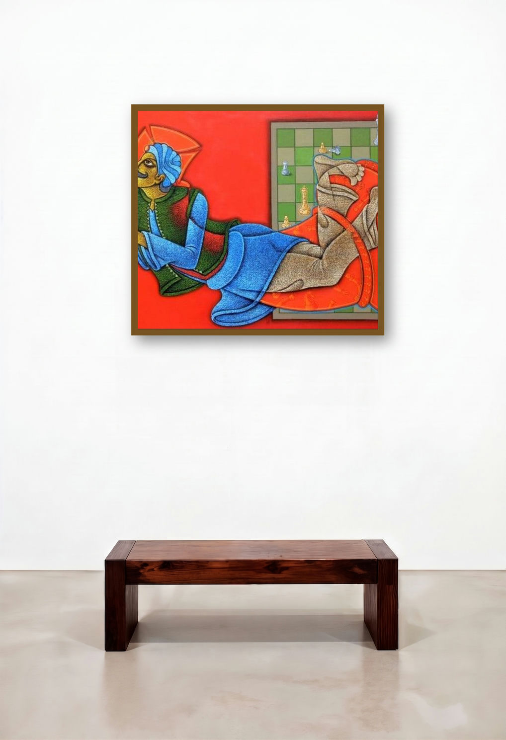 The Being King 3 (Chess Dreamer) by artist Satyajeet Shinde displayed in a Transitional Penthouse