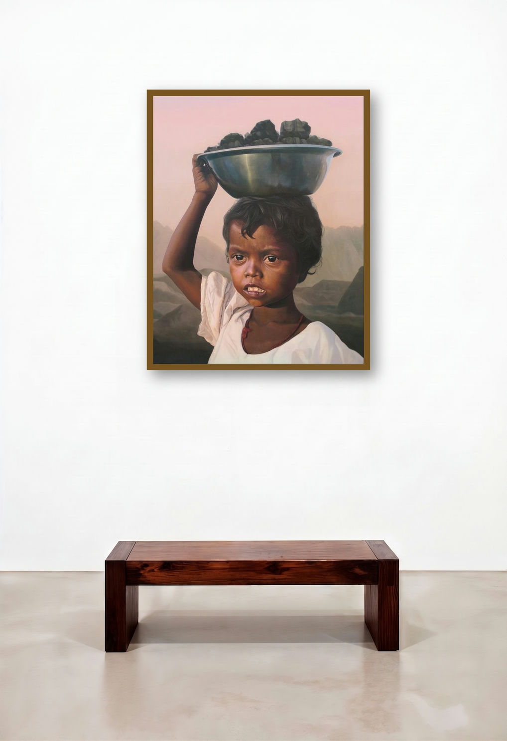 The Black Truth 16 by artist Ranjeet Singh displayed in a Industrial Bedroom
