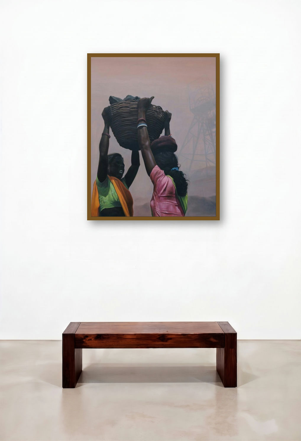 The Black Truth 9 by artist Ranjeet Singh displayed in a Coastal Bedroom