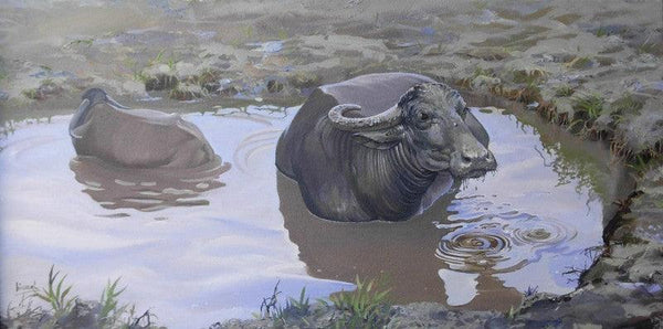 The Buffalo Painting by Bijay Biswaal | ArtZolo.com