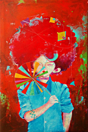 Impressionist acrylic painting titled 'The Childhood 10', 36x24 inches, by artist Shiv Soni on Canvas