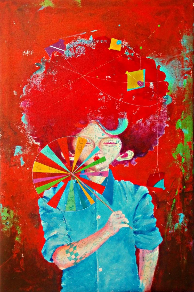 Impressionist acrylic painting titled 'The Childhood 10', 36x24 inches, by artist Shiv Soni on Canvas