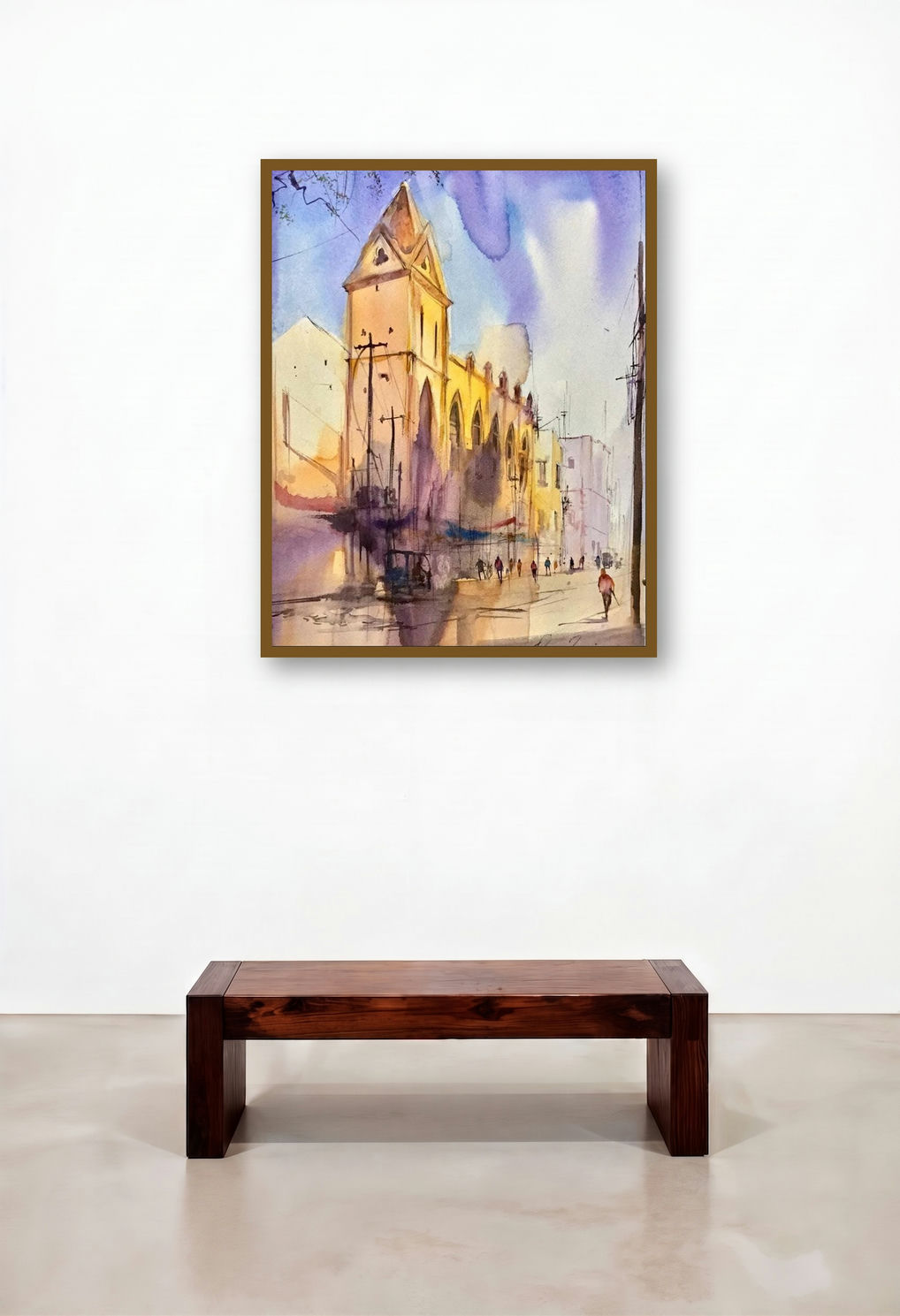 The Church Lane (Church Street Corner) by artist Mohd Qaseem Farooqui displayed in a Contemporary Study