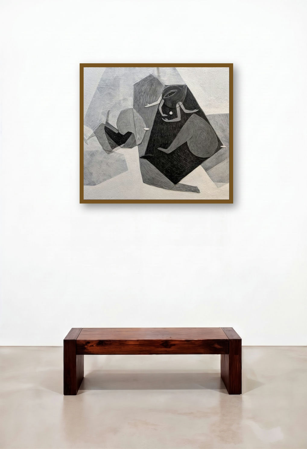The Exchange (Lost in Thought) by artist Pratik Risbud displayed in a Scandinavian Home Office