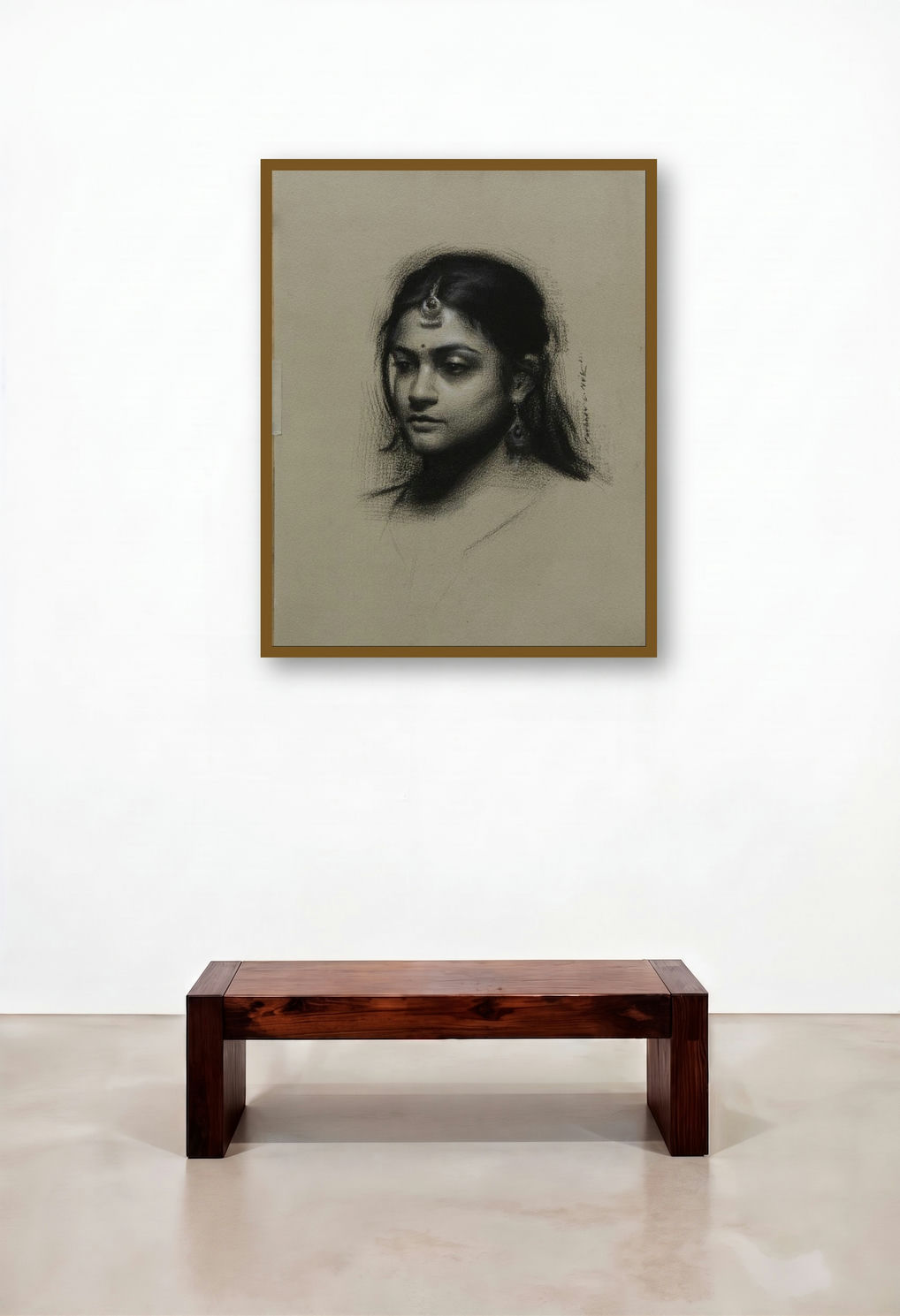 The Eyes by artist Vaibhav Naik displayed in a Classic Executive Office