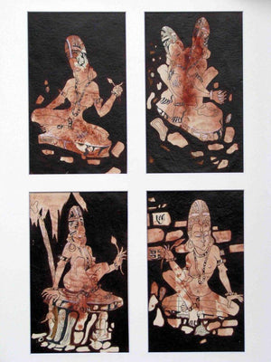 Figurative acrylic painting titled 'The Form of Sculpture III', 36x26 inches, by artist Mahesh Pal Gobra on paper
