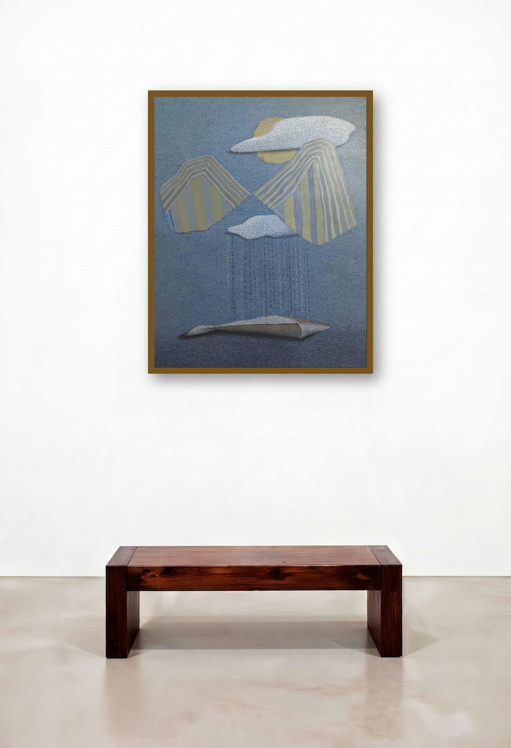 The Hope 1 (The Whispering Mountains) by artist Vaishnavi Naik displayed in a Art Deco Dining Room