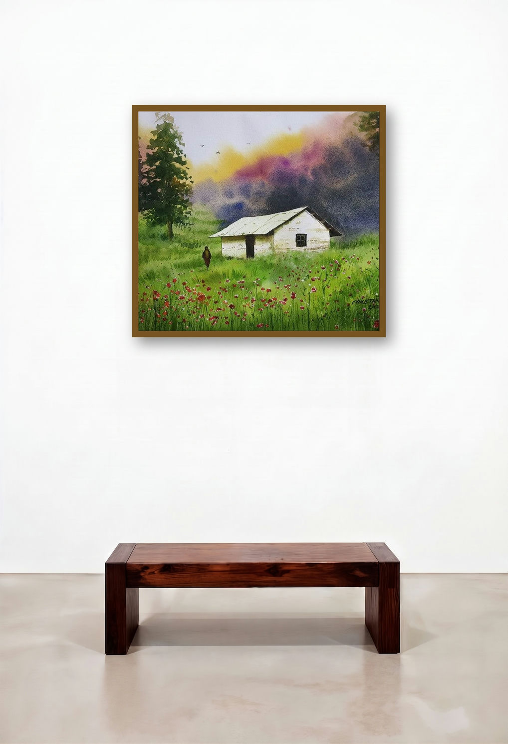 The House On The Hill (A Moment of Tranquility) by artist Niketan Bhalerao displayed in a Coastal Study