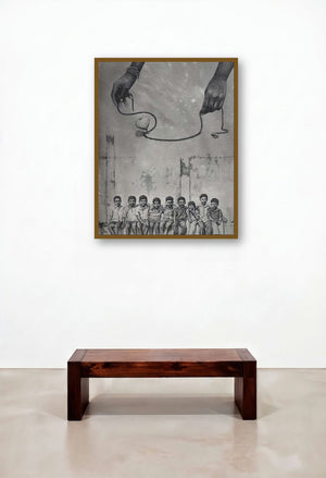 The Joy That We Have Experienced (A Game of Time) by artist Manish Solanki displayed in a Mid-Century Modern Family Room