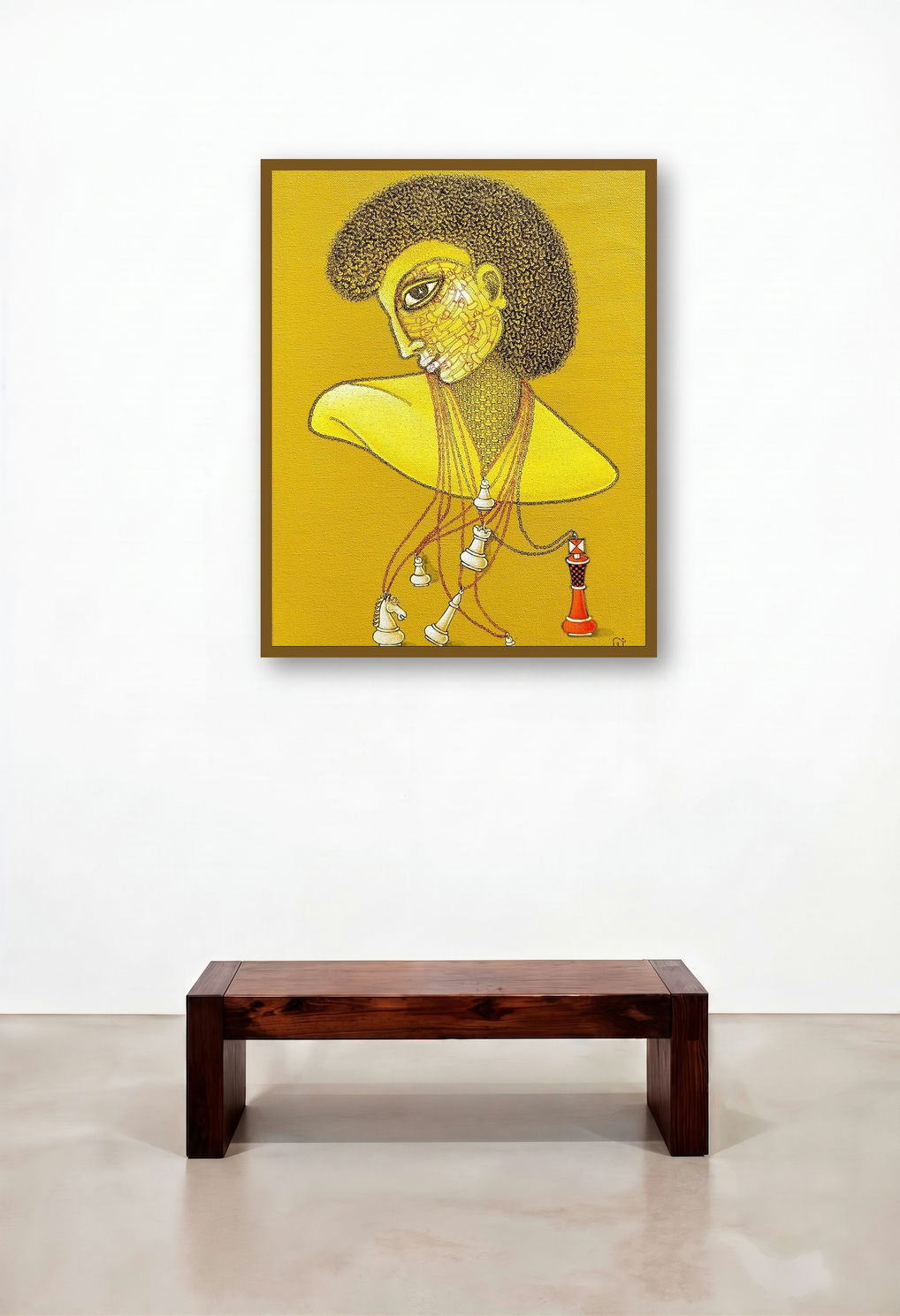 The Leader King (The Game of Life) by artist Satyajeet Shinde displayed in a Luxury Dining Room
