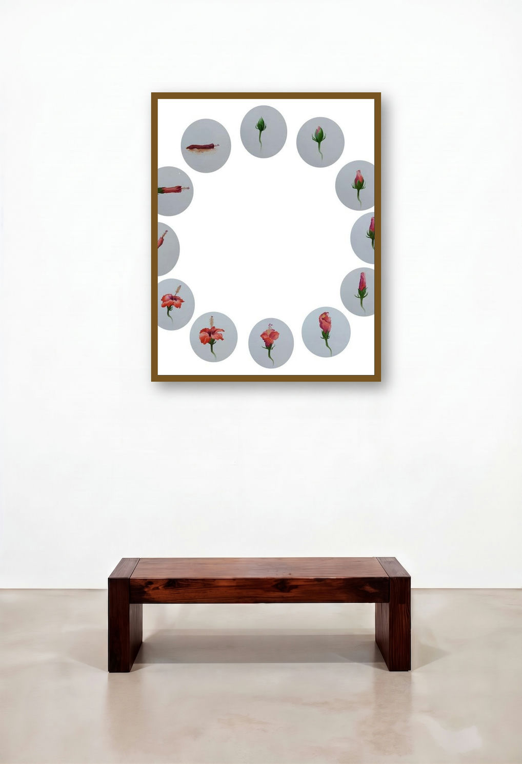The Life (The Circle of Life) by artist Laxman Ahire displayed in a Japandi Hallway