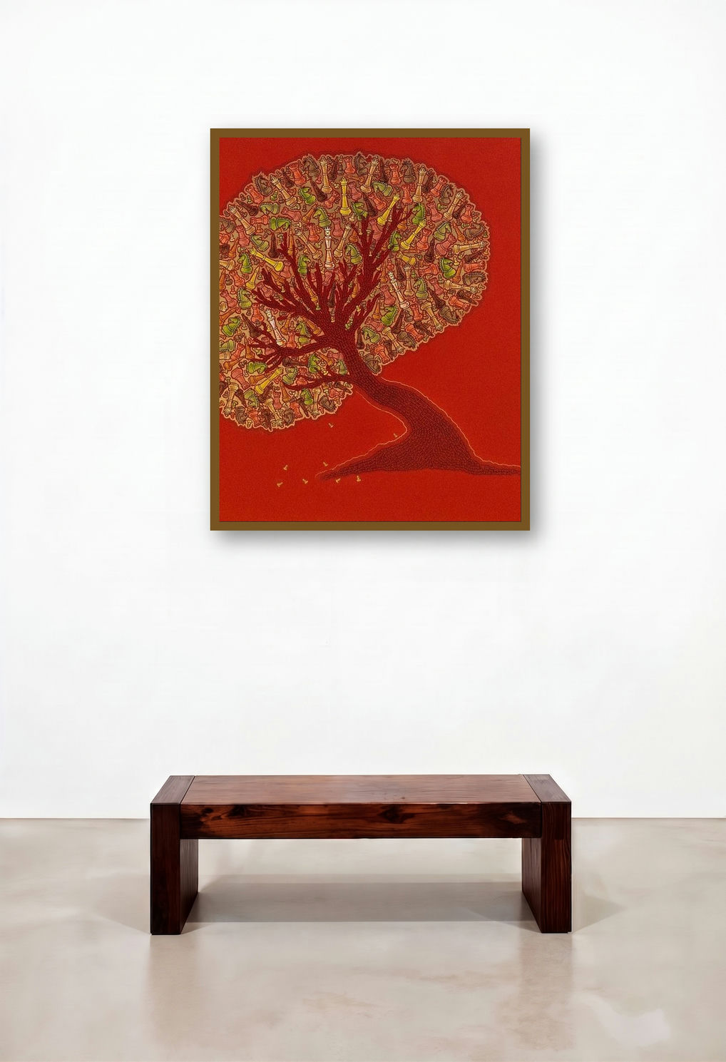 The Making Tree 2 (The Game of Life) by artist Satyajeet Shinde displayed in a Designer Living Room