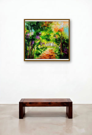 The Path Through Change Iii by artist Bahadur Singh displayed in a Luxury Lounge