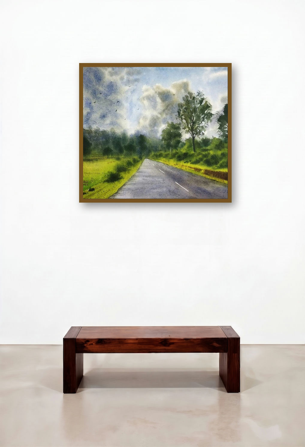 The Play Of Sky (The Road Ahead) by artist Niketan Bhalerao displayed in a Boutique Hotel Style Bedroom