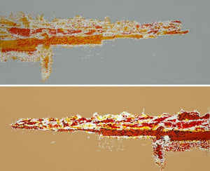 The Prayag Ghat (Surface Analysis) by Niraja Bhuwal, Original Acrylic Abstract Painting on Canvas, Large Horizontal Wall Art
