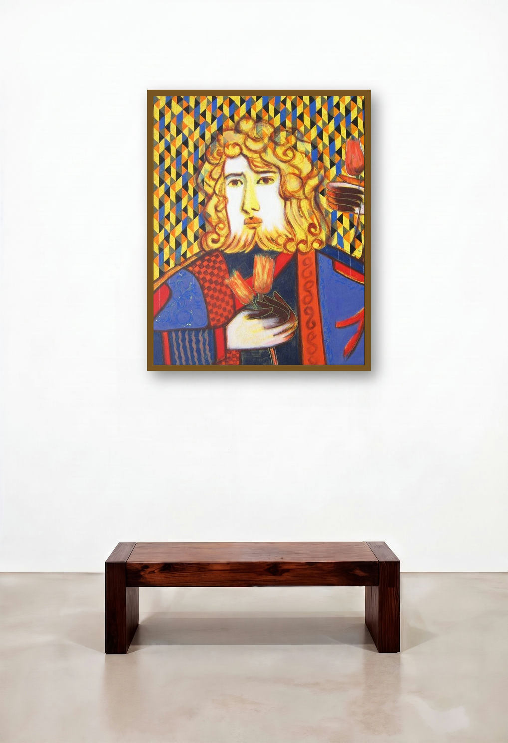 The Prince by artist Rajesh Choudhari displayed in a Transitional Hallway