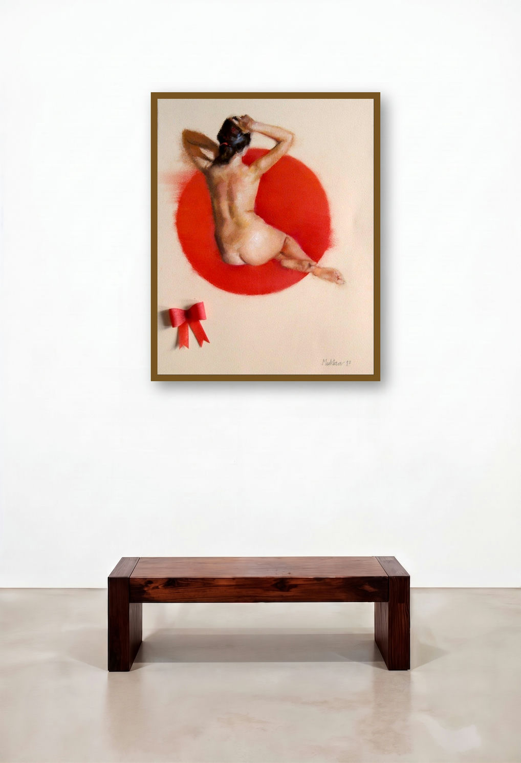The Red One 2 by artist Mukta Avachat displayed in a Urban Loft Foyer