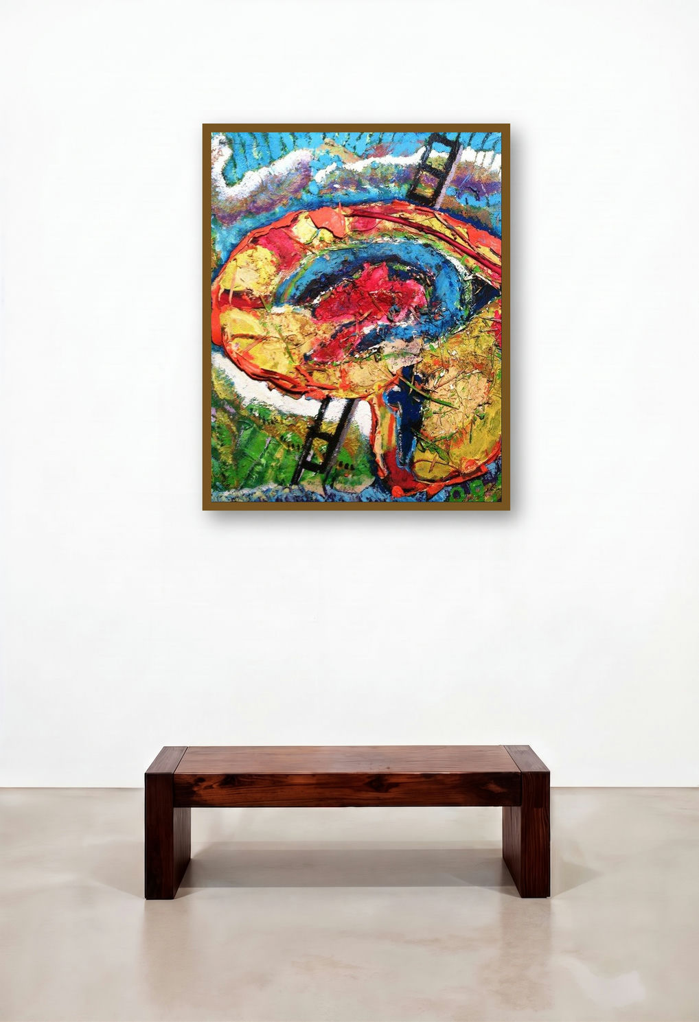 The silence (Ascent and Descent) by artist Jean Maroquesne displayed in a Eclectic Living Room
