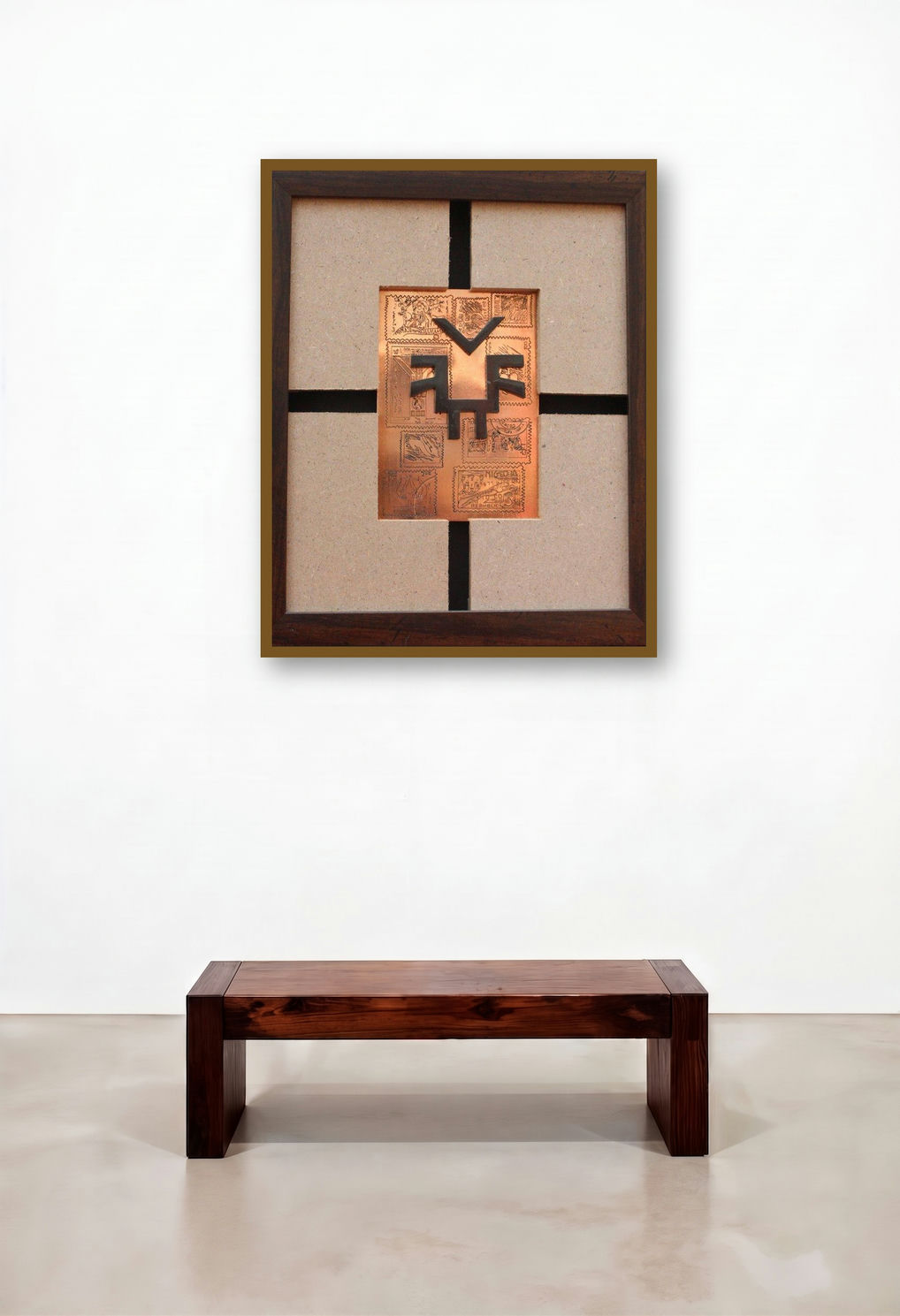 The Sindhu Series 15 (A Symbols Journey) by artist Kajal Gaitonde displayed in a Contemporary Penthouse