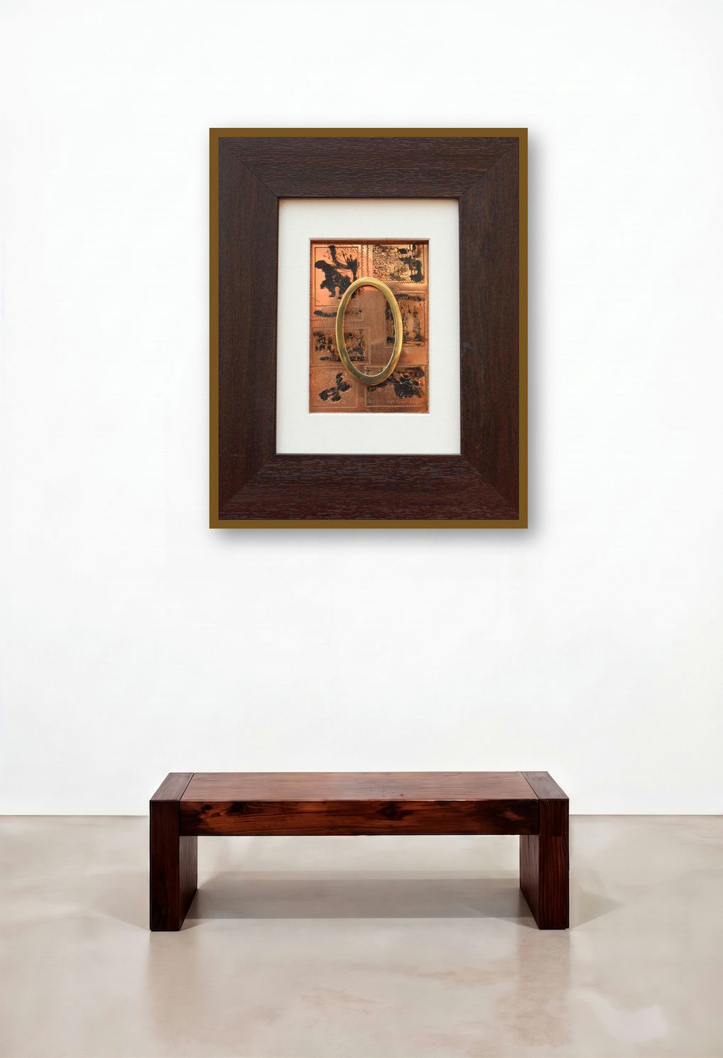 The Sindhu Series 19 (A Portal of Gold) by artist Kajal Gaitonde displayed in a Designer Hotel Lobby