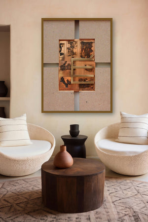 The Sindhu Series 7 (A Symbol in Bronze) by artist Kajal Gaitonde displayed in a Modern gallery
